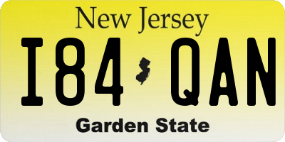 NJ license plate I84QAN