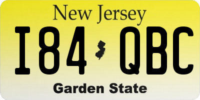 NJ license plate I84QBC