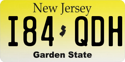 NJ license plate I84QDH