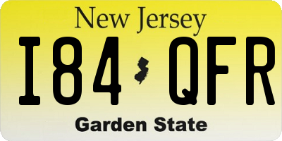 NJ license plate I84QFR