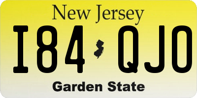 NJ license plate I84QJO