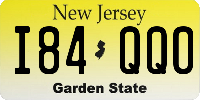 NJ license plate I84QQO