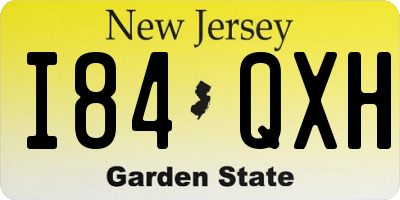 NJ license plate I84QXH
