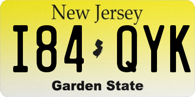 NJ license plate I84QYK