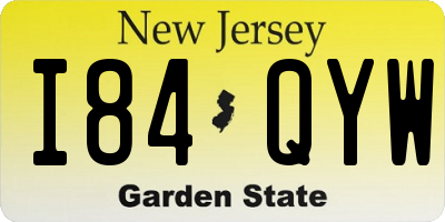 NJ license plate I84QYW