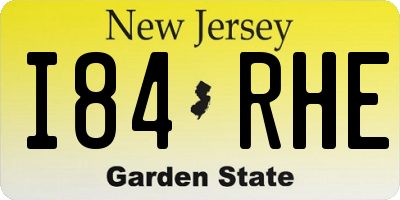 NJ license plate I84RHE