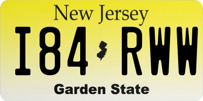 NJ license plate I84RWW