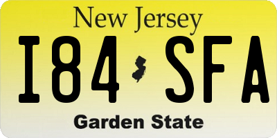 NJ license plate I84SFA
