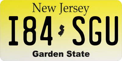 NJ license plate I84SGU