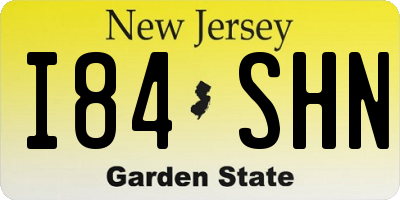 NJ license plate I84SHN