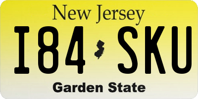 NJ license plate I84SKU