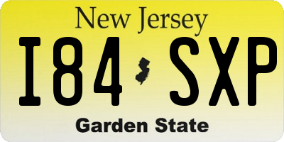 NJ license plate I84SXP