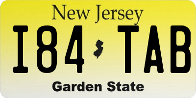 NJ license plate I84TAB