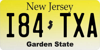 NJ license plate I84TXA