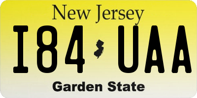 NJ license plate I84UAA