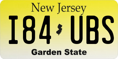 NJ license plate I84UBS