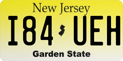 NJ license plate I84UEH