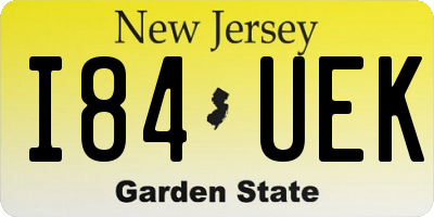 NJ license plate I84UEK