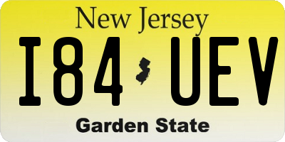 NJ license plate I84UEV
