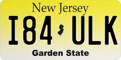 NJ license plate I84ULK