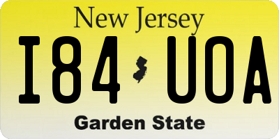 NJ license plate I84UOA