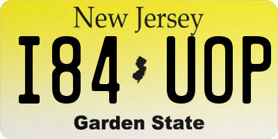 NJ license plate I84UOP