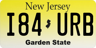 NJ license plate I84URB