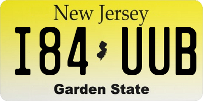 NJ license plate I84UUB