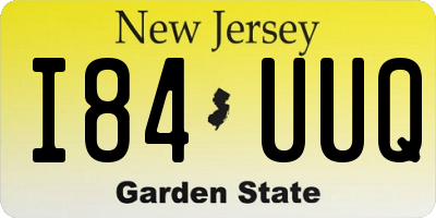 NJ license plate I84UUQ