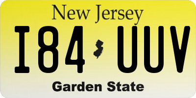 NJ license plate I84UUV