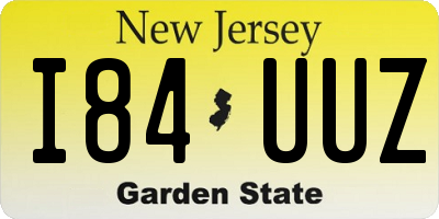 NJ license plate I84UUZ