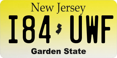 NJ license plate I84UWF