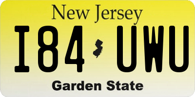 NJ license plate I84UWU