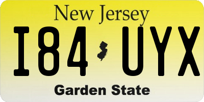 NJ license plate I84UYX