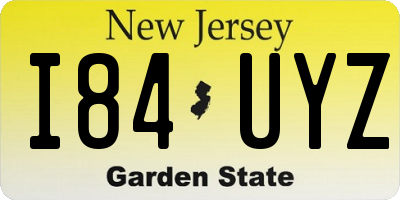 NJ license plate I84UYZ
