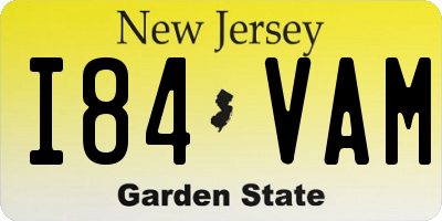 NJ license plate I84VAM