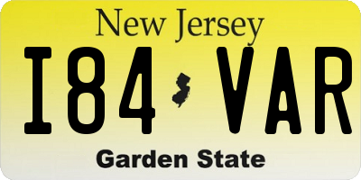 NJ license plate I84VAR