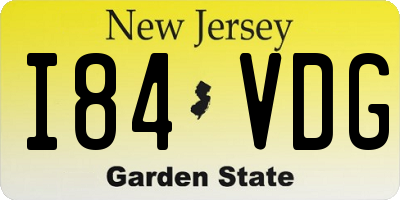 NJ license plate I84VDG