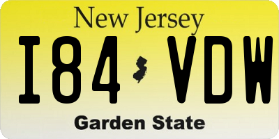 NJ license plate I84VDW