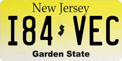 NJ license plate I84VEC