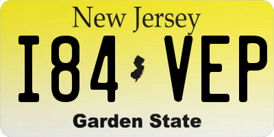 NJ license plate I84VEP