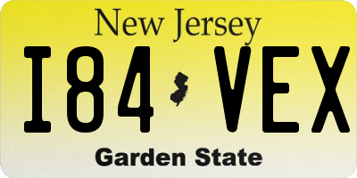 NJ license plate I84VEX