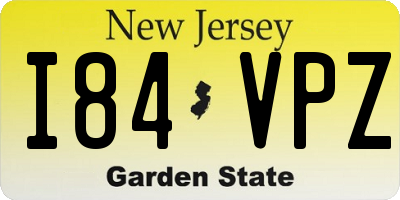 NJ license plate I84VPZ