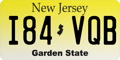 NJ license plate I84VQB