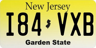 NJ license plate I84VXB