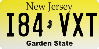 NJ license plate I84VXT