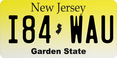 NJ license plate I84WAU