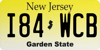 NJ license plate I84WCB