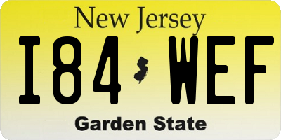 NJ license plate I84WEF