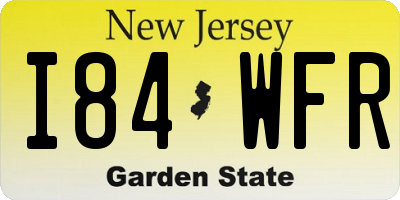 NJ license plate I84WFR
